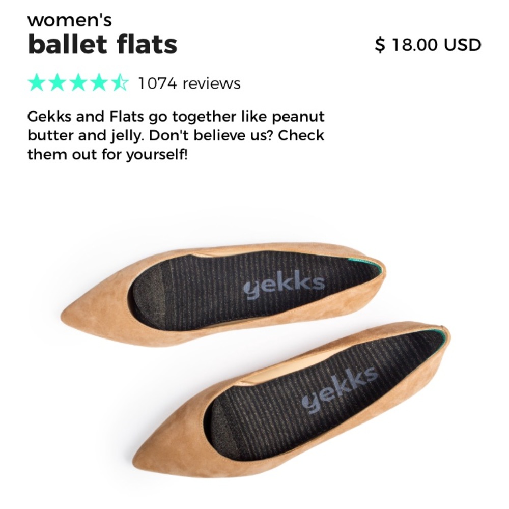 Gekks inserts for ballet flats for size 7-8.5